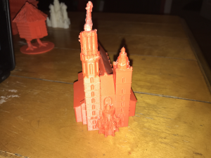 orange 3d rendering of the Basilica of Saint Mary