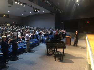 picture of superintendent corr speaking at the opening day