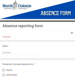 picture of the google student absence form