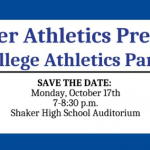 Shaker Athletics to Host College Athletics Panel Oct. 17