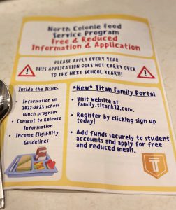 front cover image of application for free and reduced meals
