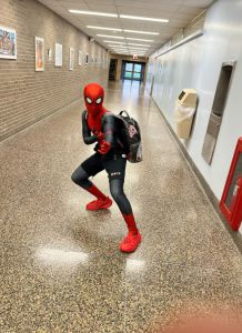picture of student dressed as spiderman