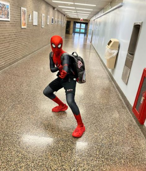 picture of student dressed as spiderman