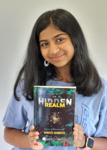 SMS student Shreya Sharath with her book