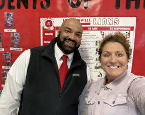 Loudonville's Principal Abby North welcomes new Principal of Loudonville, Scott Thompson.