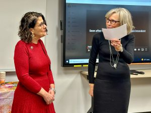 Superintendent Kathleen Skeals and Board of Education President Linda Harrison picture