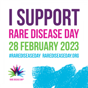I Support Rare Disease Day 2023 graphic 