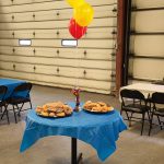 image of the bus garage decorated for bus driver appreciation day.
