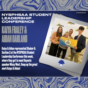 Graphic with two SHS students at Leadership Conference