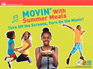 Graphic called "Moving with Summer Meals"