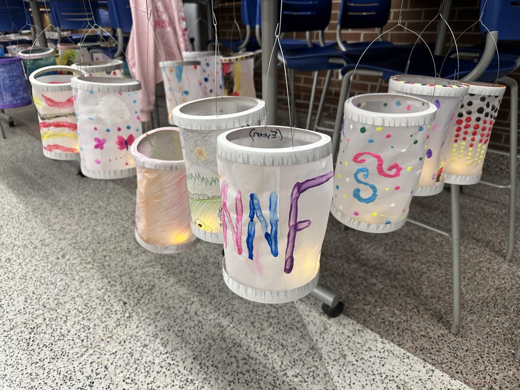 An image of more beautifully decorated lanterns.