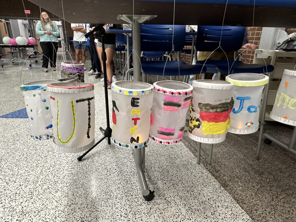 An image of decorated lanterns hanging.