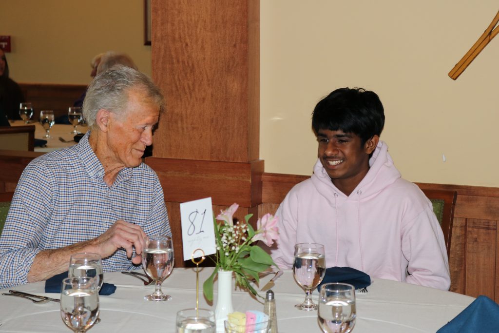 An image of an older gentleman and his Shaker student pen pal