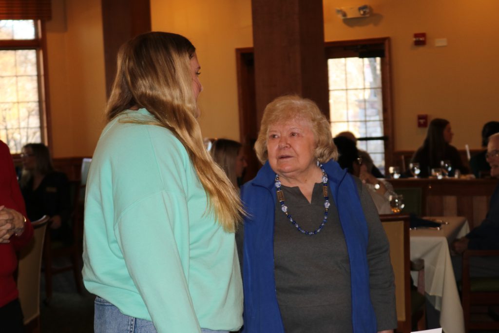 An image of an older lady and her Shaker student pen pal